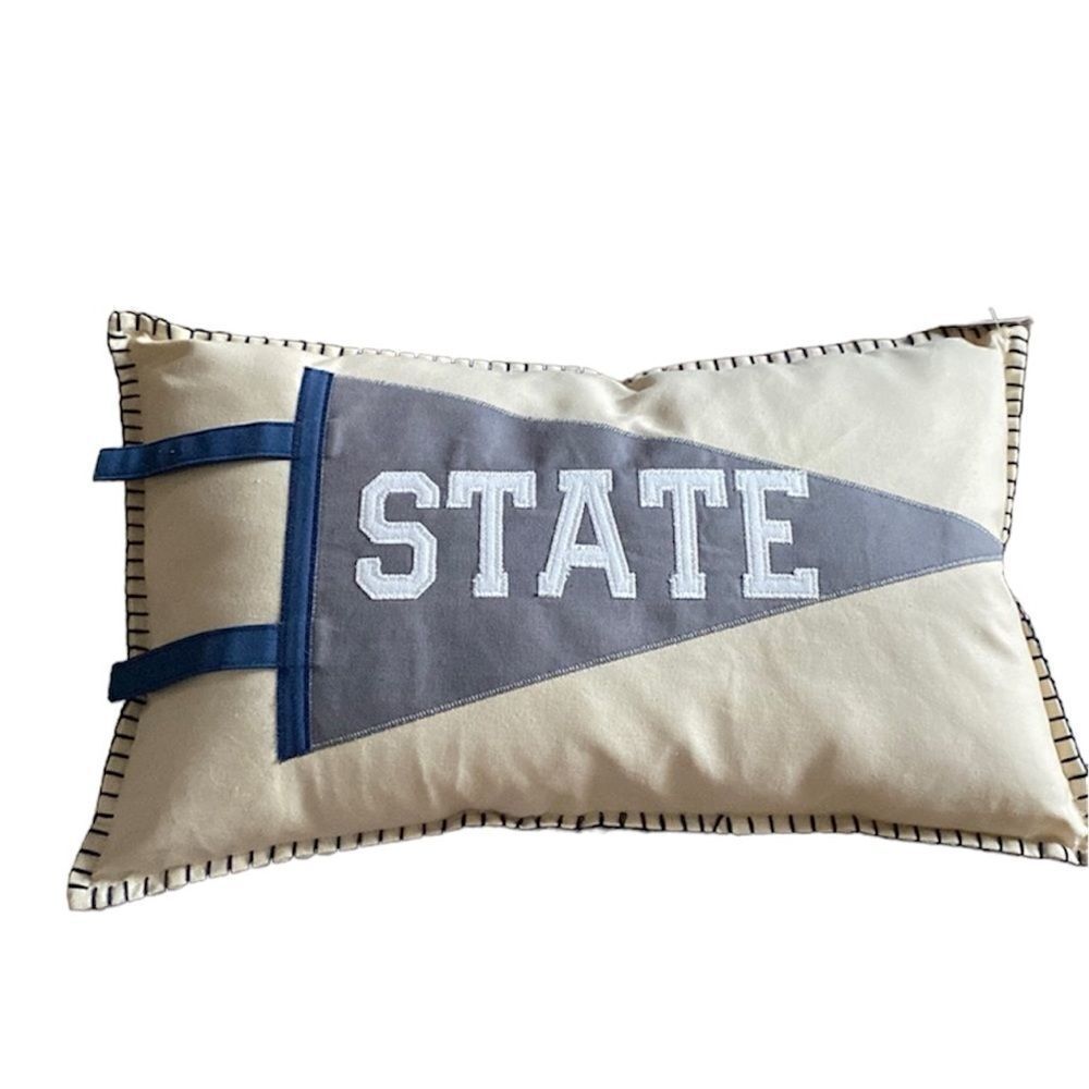 Ashland Heritage Home Pendant State Pillow | Blue & Cream Accent Cushion | NWT